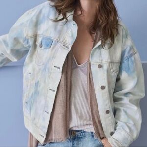 Free People Cream Denim Jacket